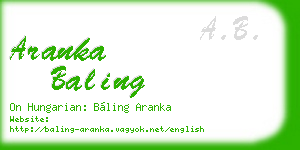 aranka baling business card